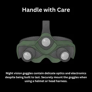 Infographic reminds users to handle ir vision goggles carefully to protect sensitive optical components