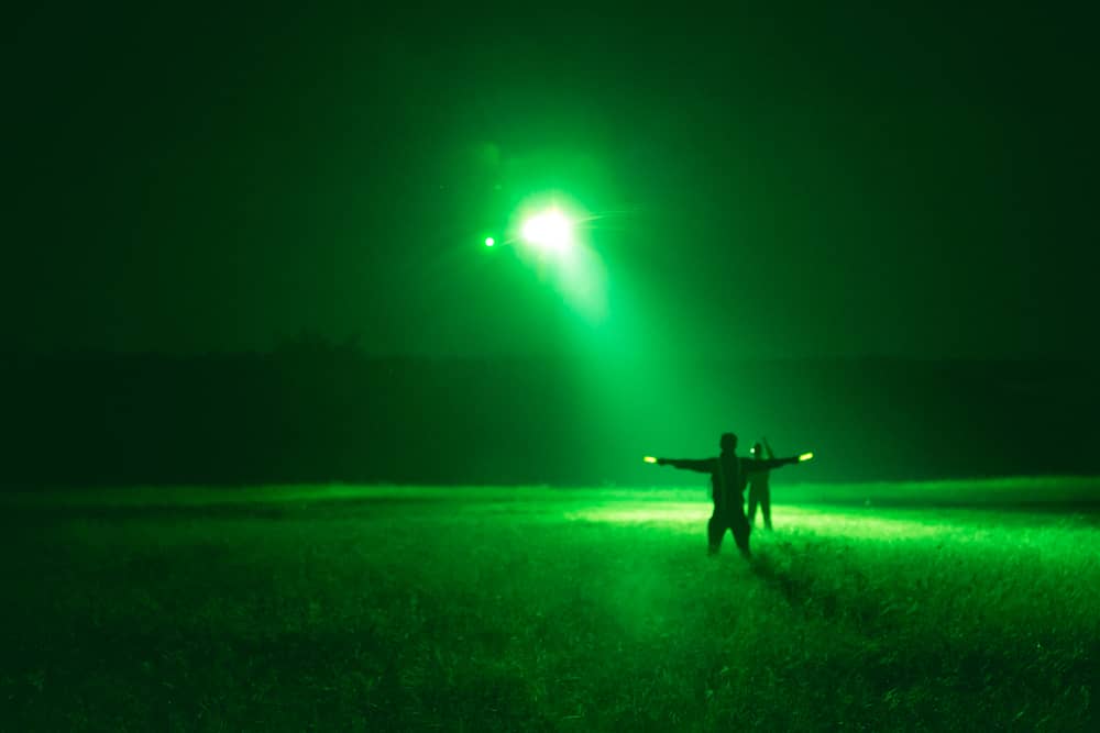 Helicopter night vision systems help locate safe landing points