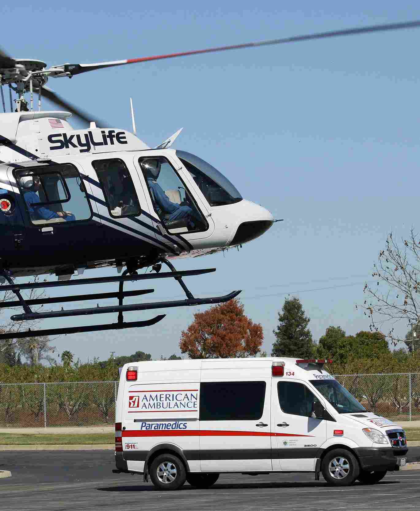Helicopter and Ambulance 